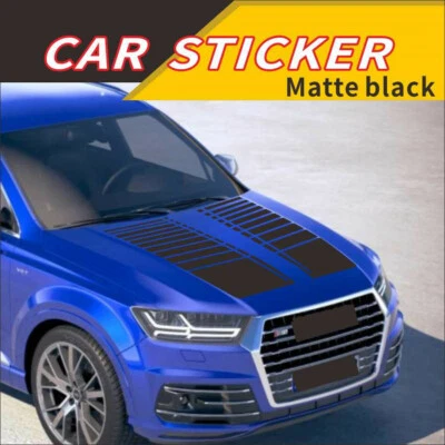 2x Calcomanías de carreras a rayas para capó de coche accesorio adhesivo para capó negro mate Foto 1 de 4