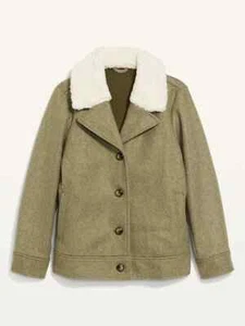 Old Navy - Soft-Brushed Sherpa-Trim Jacket for Women - XS - Picture 1 of 3