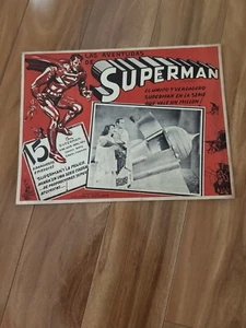 Tarjeta de vestíbulo mexicana rara de colección de los años 50 Superman Vs Atom man DC comics - Imagen 1 de 6