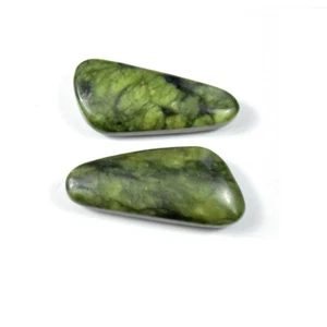 2Pcs Small Massage Stones Green Jade Stone Hot Rock for Eye Spa Massage - Picture 1 of 7