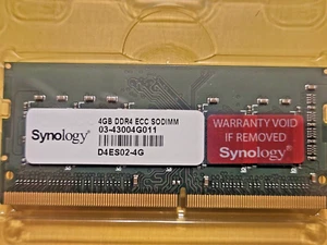 Synology RAM DDR4 ECC Unbuffered SODIMM 4GB (D4ES02-4G) - Picture 1 of 7