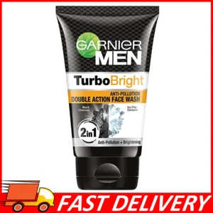 Garnier Men Power White Turbo Bright Anti-Pollution Double Action Facewash 100gm - Picture 1 of 9