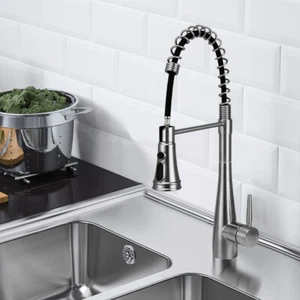 Full Pull-out Kitchen Tap 3 function shower head Swivel Kitchen Tap - Picture 1 of 53