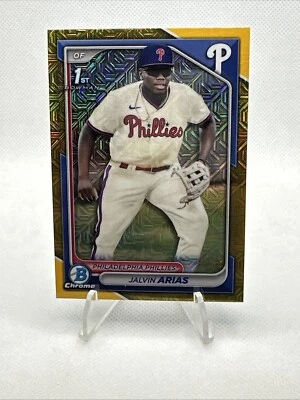 2024 Bowman Chrome Prospects #BCP226 Jalvin Arias (1st Bowman) /50 (Gold Mojo) - Image 1 of 2