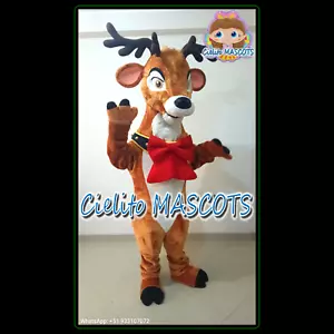 Christmas Reindeer Mascot Costume cosplay botarga halloween cartoon - Picture 1 of 1