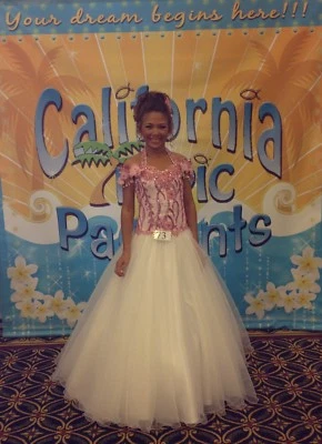 Custom One-Of-A-Kind Pink White WINNING Pageant Gown Teen Girls Size 10/12/14 - Image 1 of 4