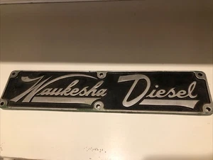 Vintage Aluminiumguss Waukesha Diesel Schild Emblem Rat Rod Wisconsin - Bild 1 von 9