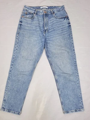 Zara Jeans Size 12 Straight Tapered High Waist Soft Denim with Stretch - Image 1 of 4