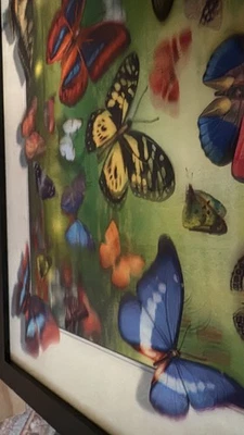 3D Butterfly Art Print – Optical Illusion Modern Wall Décor, Framed 20x20" - Image 1 of 4