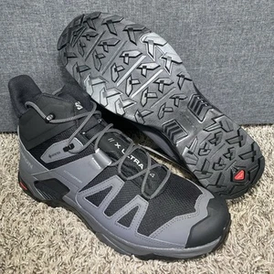 Salomon Men's Size 9.5 X Ultra 4 Mid Gore-Tex Hiking Boots Gray Black 413834 NEW - Picture 1 of 10