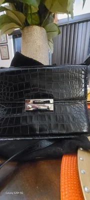 Authentic Versace Clutch Bag Black Crocodile Leather - Image 1 of 4