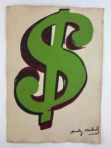 ANDY WARHOL COA art painting original drawing vintage paper signed stamped - Picture 1 of 3
