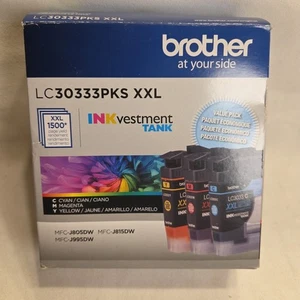 NEW GENUINE - BROTHER LC3033 3-PACK COLOR XXL INK - LC30333PKS Sealed 2027 - Picture 1 of 1