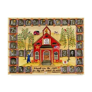Little Red School House by Cheryl Bartley, 14x19-Inch Fine Art, Multicolor - Picture 1 of 3