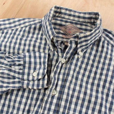 Camisa BILLS CAQUIS MEDIANA AZUL GINGHAM HECHA EN EE. UU. MANGA RASGADA PARA HOMBRE MANGA LARGA Foto 1 de 4