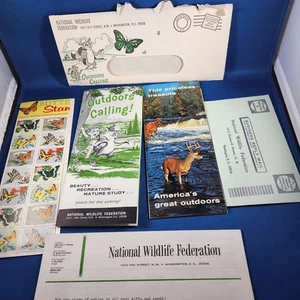 49 Butterfly Stickers Stamps National Wildlife Federation Letter Flyers 1960’s - Foto 1 di 8