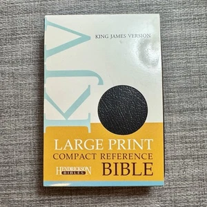 KING JAMES VERSION LARGE PRINT COMPACT REFERENCE BIBLE BLACK BONDED LEATHER BOOK - Imagen 1 de 5