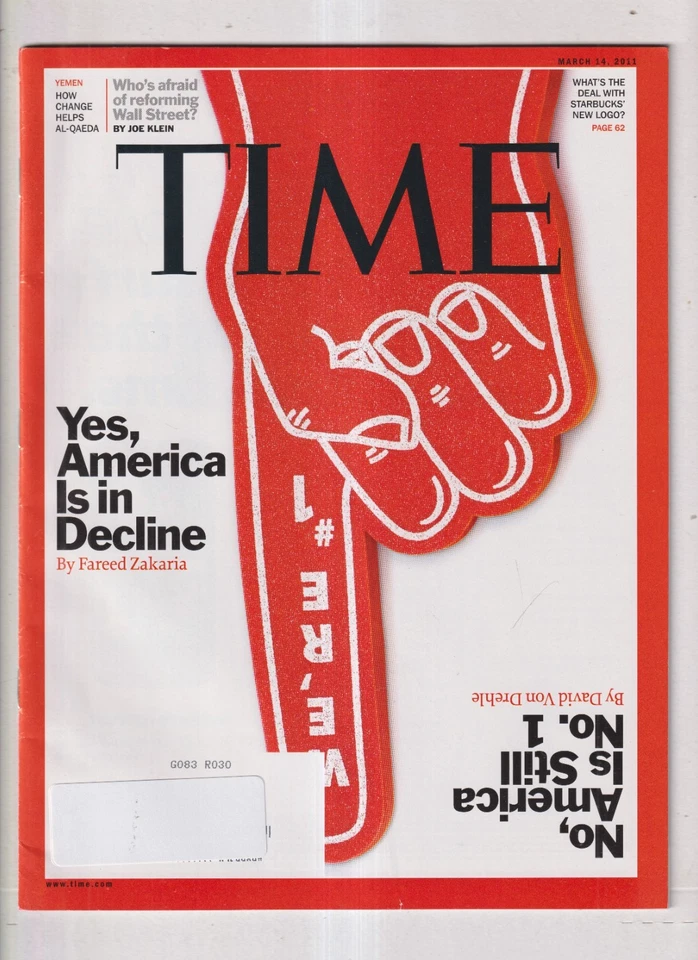 Time March 14, 2011 America, Wall Street, Starbucks, Yemen (Magazine: Current Ev - Image 1 of 1