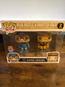 Pop! Heroes Booster Gold & Blue Beetle Set of 2 PX Figures Slight Damage - Picture 1 of 7