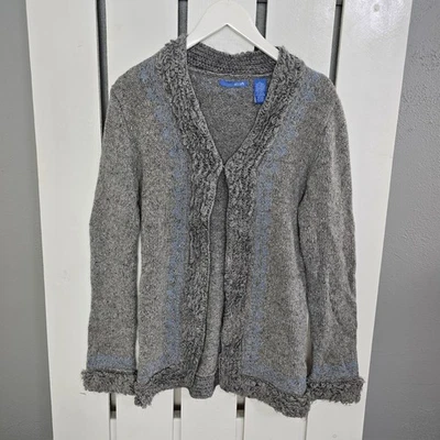 dELiA*s Ramie Wool Blend Grey Long Cardigan L Lizzie McGuire Mary Kate & Ashley - Image 1 of 4