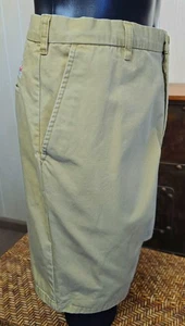 Stussy Chino Shorts Men's 38 X 8-1/2" Khaki/Cream Flat Front Skate Street Wear - Picture 1 of 13
