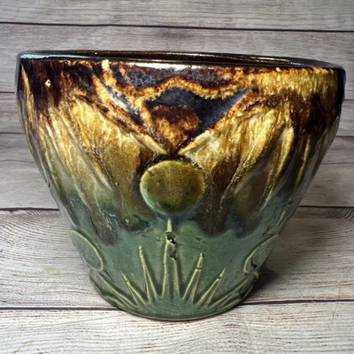 Vtg Robinson Ransbottom Sun And Moon Jardiniere Planter Pot 6” Diameter - Image 1 of 4