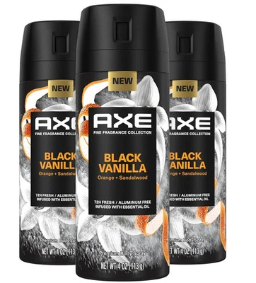 Axe Fine Fragrance Collection Premium Body Spray Preto Baunilha com Laranja + San - Imagem 1 de 4