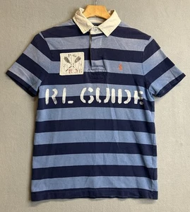 Polo Ralph Lauren RL Guide anni 90 rugby a righe con toppa posteriore taglia uomo small - Foto 1 di 15