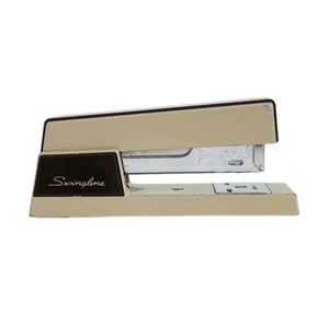 Vtg Swingline 737 Stapler Beige Brown Office Desktop Gòod Working Condition - Picture 1 of 12