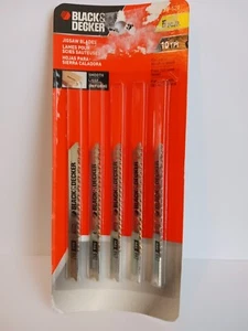New, Black & Decker 5 Pack Wood Cutting Jig Saw Blades #75-521, 10 TPI, Smooth - Picture 1 of 4