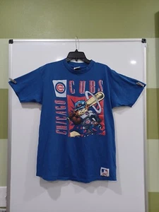 Chicago Cubs XL Blue 1992 Vtg Single Stitch Jack Davis Nutmeg Tshirt - Picture 1 of 8