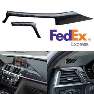 Carbon Fiber Look Center Console Dashboard Panel Trim For BMW 3 Series 2012-2018 - Picture 1 of 8