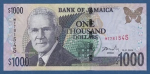 JAMAICA -- 1000 DOLLARS ( 15.1.2008 ) -- UNC -- PICK 86f . - Picture 1 of 2