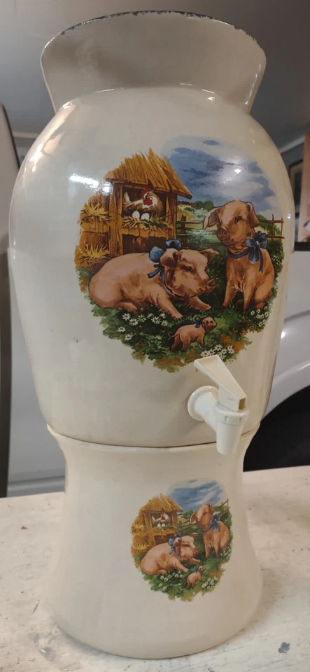 Vajilla de cerámica dispensadora estilo granja 22” de alto x 11” de ancho grande Casey Co. Texas Foto 1 de 4