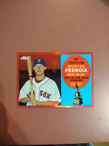 Dustin Pedroia 13 Card Lot/ 2008 Topps Chrome Red Refractor 13/25