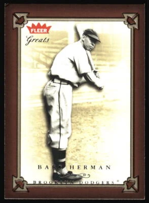 2004 Fleer Greats of the Game Babe Herman    #101 Brooklyn Dodgers - Image 1 of 2