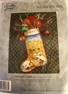 Candamar Something Special Needlepoint Christmas Stocking kit Lion & Lamb 30665 - Picture 1 of 4