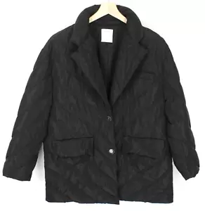 SANDRO Salma Jacket Women's EU 40 Padded Quilted Notch Lapel Black - Picture 1 of 9