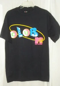 Vintage MTV Club MUSIC TELEVISION Black T SHIRT NEVER WORN size L - Picture 1 of 3