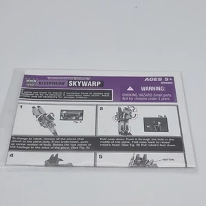 Transformers Commemorative IV Skywarp ~ Anleitung & Figur Aufkleber - Bild 1 von 2