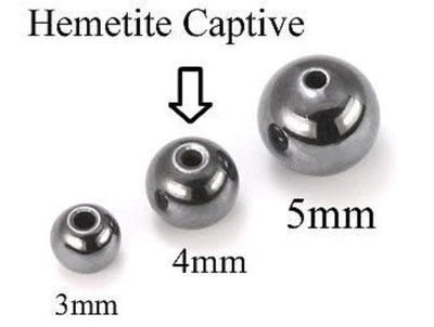 Dimpled Hematite Replacement Captive Bead Ball 3mm 4mm 5mm Hematite Captive Bead - Image 1 of 2