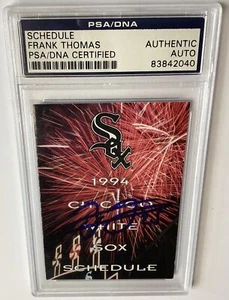 Frank Thomas Autographed 1994 Chicago White Sox Schedule PSA/DNA Authentic Auto - Picture 1 of 3