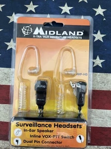 MIDLAND X-TRA TALK Adventure Surveillance Headsets AVP-H3 IN EAR SPEAKER - Picture 1 of 2
