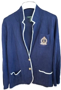 LAUREN Ralph Lauren Navy Blue Sweater Embroidered Logo Classic Size 2X - Picture 1 of 5