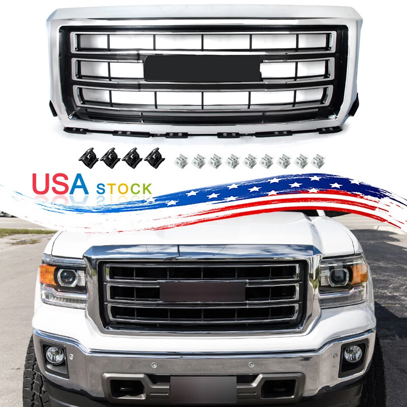 For GMC Sierra 1500 2014-2015 Chrome Front Bumper Grille Upper Grill Assembly - Изображение 1 из 4