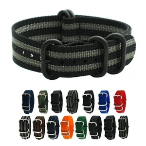 HNS Diver Ballistic Nylon Mod Solid/Stripe Matt PVD Watch Replacement Band Strap - Picture 1 of 5