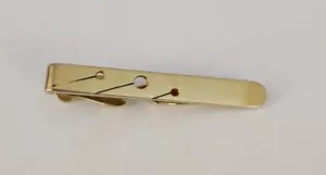 Barra de broche de corbata vintage tono dorado Swank 3 círculos - Imagen 1 de 3