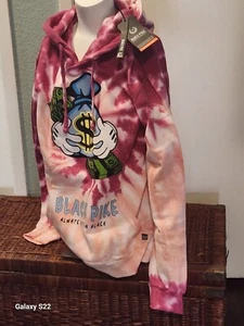 Black Pike Pink tye Dye "$Money" pull over hoodie size Med, Lrg, 1X RARE 🚀 - Picture 1 of 11