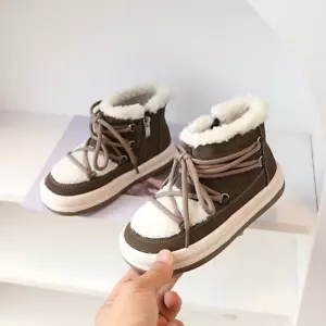 2024 New Autumn/Winter Children Boots for Boys Warm Plush Rubber Sole Toddler Ki - Picture 1 of 15