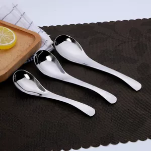 Cucchiaini da Zuppa Grandi Cinese Acciaio Inox Caffè Dessert Cucina Posate S M L - Foto 1 di 12